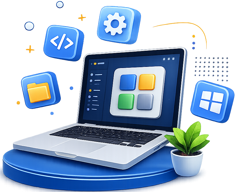 Laptop and Icons